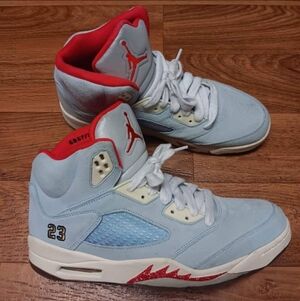NIKE AIR JORDAN 5 Retro "Trophy Room" Ice Blue CI1899-400 Sneaker Mens SZ 13